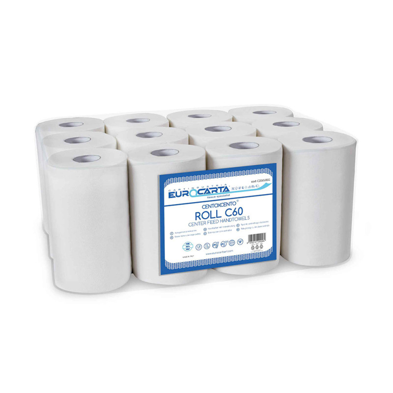 Rotoli Asciugatutto PaperBlu Super 60 - 12 Pezzi, 2 Veli, Pura Cellulosa, 60 Metri - Foto 3